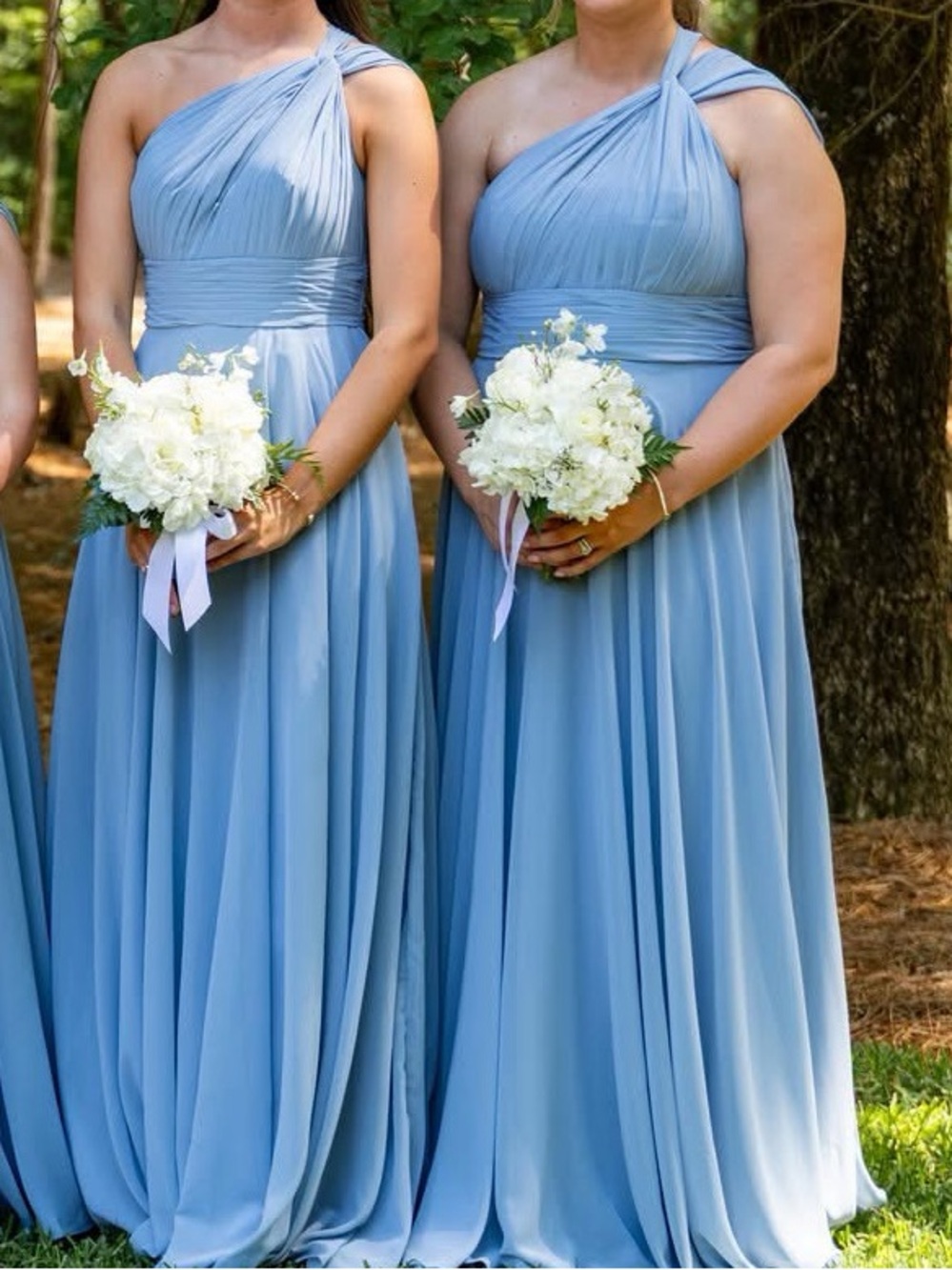 Azazie One-Shoulder Light Blue Maxi Dress
